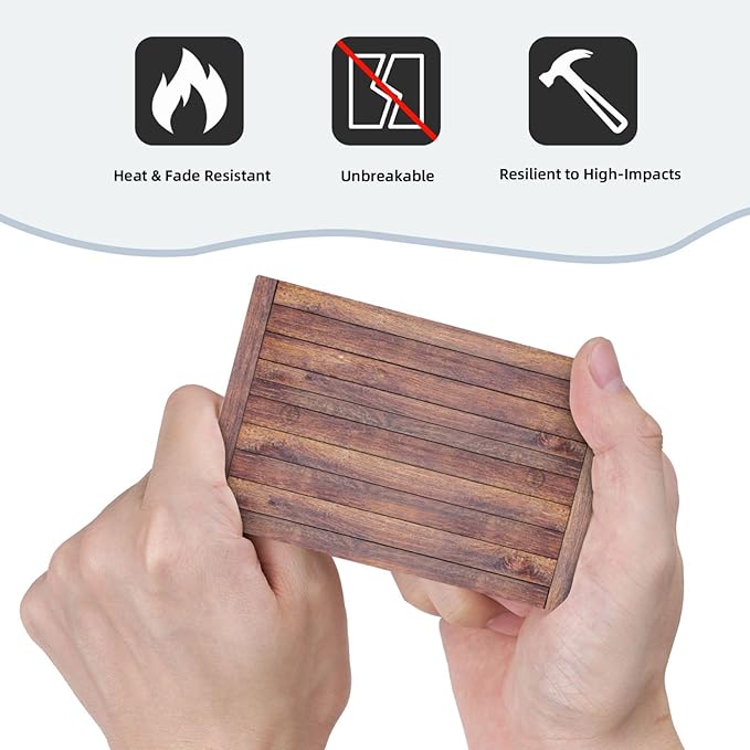 Decorative Blank Wall Plate with Wood Texture Rustic Vertical Planks Brown Design Single Gang No Device Outlet Covers 1 Gang Light Switch Covers for Vintage Aesthetic Kitchen/Bedroom Decor