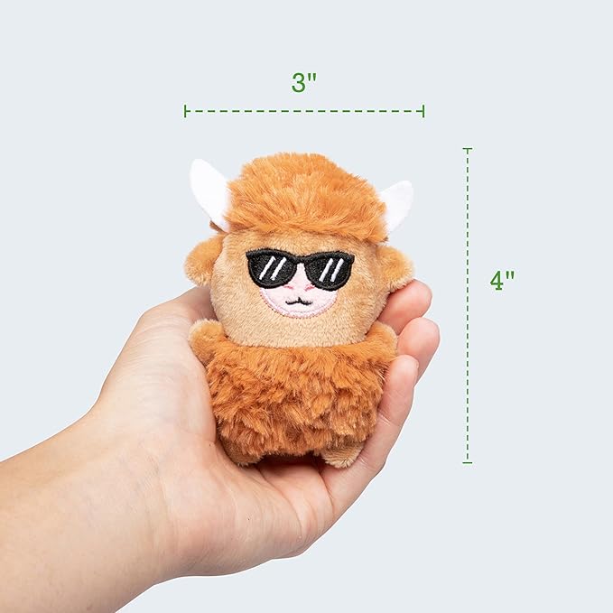 Emotional Support Highland Cows by Relatable, Cuddly Stuffed Animals and Plushies Set, Small Gifts for Mom, Includes 5 Highland Cows Plush Toys with Carrying Basket