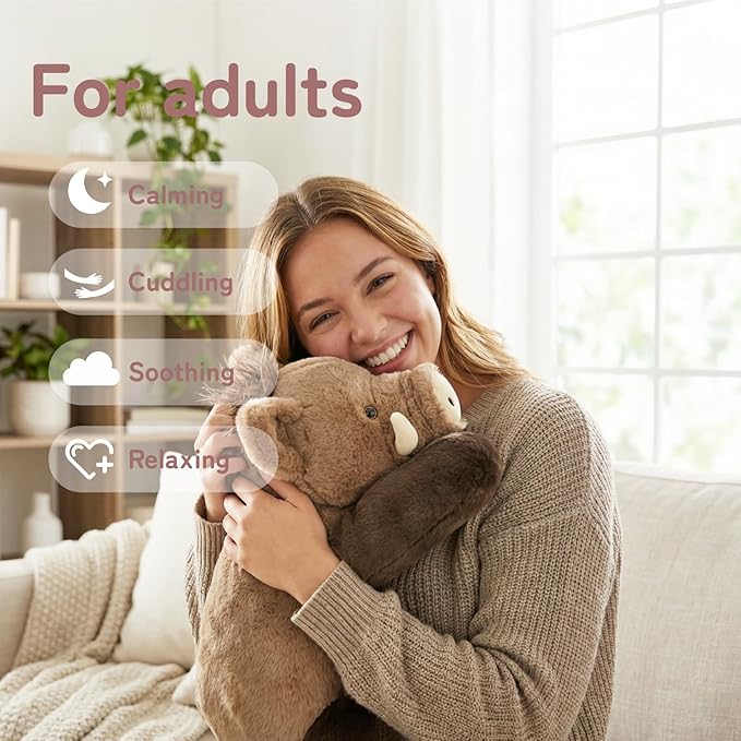 Niuniu Daddy Weighted Wild Boar Stuffed Animal for Kids & Adults, 20 Inch 3.3lb Large Plush Toy with Soft Fur, Weighted Plushies Pillow for Sensory Calm, Huggable Gift for Everyday Comfort