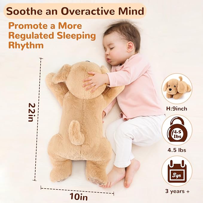 gnomantic Yellow Lab Weighted Stuffed Animals - 22 Inch 4.5 Pounds Weighted Plushies Labradoodle Stuffed Animals - Big Dog Plush Pillow - Cute Plush Toys Gifts for Kids & Adults (22" 4.5 lbs)