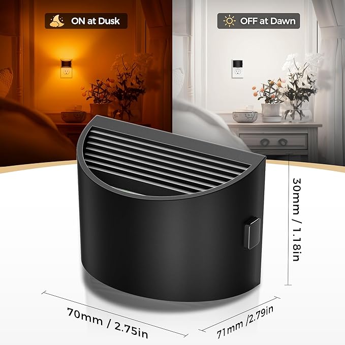 DORESshop LED Night Light[4 Pack], Night Lights Plug into Wall, 3 Level Brightness Adjustable Plug in Night Light, Dusk to Dawn Sensor, Nightlights for Adults, Bedroom, Bathroom, Hallway, Amber