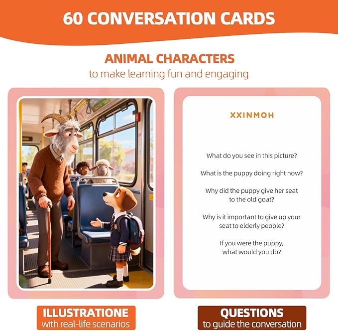 Speech Therapy Materials, Who What Why Conversation Cards for Kids – Learning Game for Social Skills, Emotional Intelligence & Critical Thinking, Sequencing Game & Articulation Materials, Ages 4+