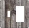 Outlet Covers Vintage Brown Gray Wood Texture 1 Toggle 1 Rocker Combination Decorative Wall Plate Electrical Switch Plates Light Switch Cover Plate For Farmhouse Cabin Decor