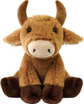 OROZCOR Bull Stuffed Animal, Cute Fluffy Cow Stuffed Animal 8.5in, Soft Longhorn Cow Plush Gifts for Kids Baby Girls Boys (Bull)