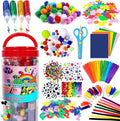 FUNZBO Arts and Crafts Supplies for Kids - Toddlers Craft Kit with Glitter Glue Stick,Pipe Cleaners Pom Poms Craft Tools, DIY School Supplies Kit, Girls Toys, Birathday Gifts for Girls Boys Age 4+