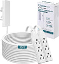 SakerPlus Outlet Concealer Power Strip-Outlet Cover Extender with 3AC Outlets-10ft Flat Plug Extension Cord,Universal Size,1625W for Kitchen, Home and Office,Child & Pet Safe(Dual 10 Foot)
