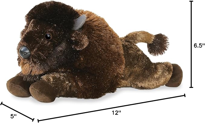 Aurora® Adorable Flopsie™ Bison Stuffed Animal - Used to Create Imaginative Play Adventures - Perfect for Birthdays, Kids and Adults, All Ages - Brown 12 Inches