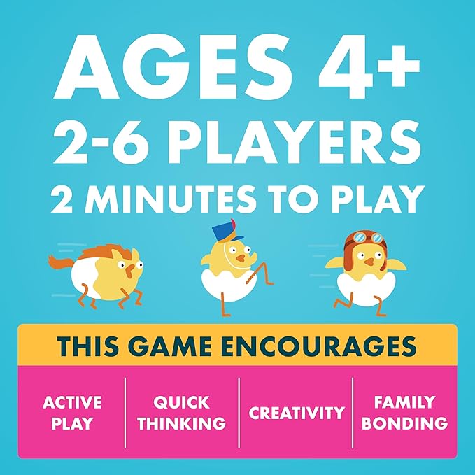 Exploding Kittens Hurry Up Chicken Butt 2-6 Players - Ages 4+ - 2 Minutes to Play - Hot Potato Style Card Game - Fun Card Game, Family Game Night, Creative Kids Game