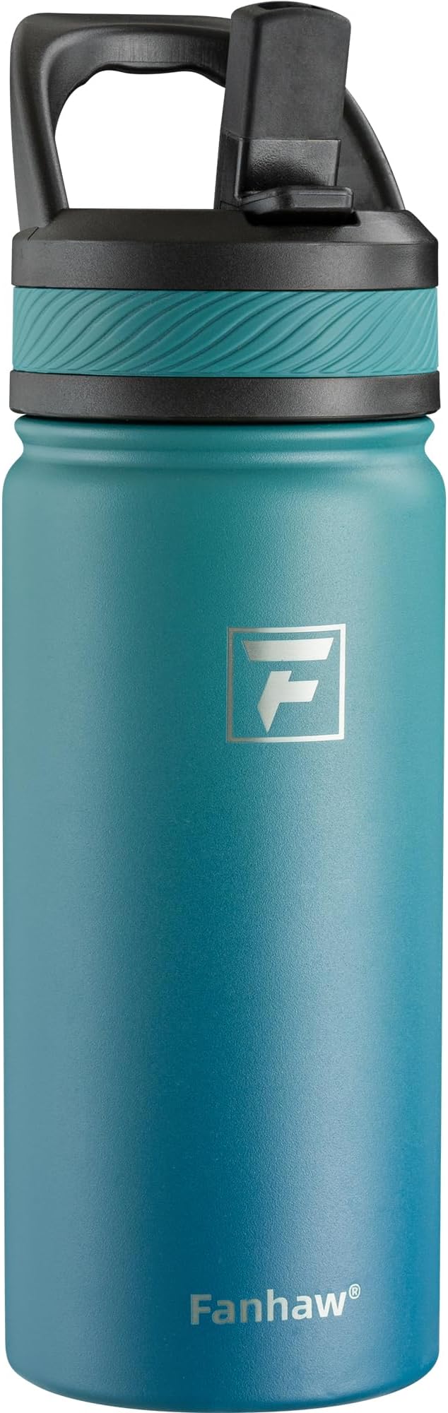 Fanhaw 18 Oz Kids Insulated Water Bottle with Straw Lid – Stainless Steel Double Wall Vacuum, Leak-Proof, BPA-Free Water Bottles for School Boys & Girls(Green Blue)