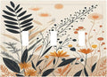 Light Switch Cover Plate Minimalist Floral Boho Botanical Wildflowers 3 Gang Triple Toggle Decorative Switch Plates Wall Plates Electrical Switchplate Faceplate for Bathroom Bedroom Decor