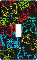 Video Game Light Switch Cover Plates Decorative Single Toggle Wall Plate, 1 Gang Lightswitch Cover