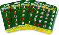 Regal Games Finger-Tip Shutter Bingo Cards with Sliding Windows - Auto Bingo Game Set - Assorted Travel Game for Adults & Kids - Reusable, No Chips & Daubers Needed - 4 Packs - Green