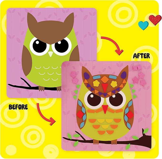 Dan&Darci Foam Sticker Art Craft for Kids - Toddler Arts & Crafts for Ages 3-5 - Boys 4-6 Birthday Gift - DIY Kid Activities Ages 3 4 5 6 Years - 4 Year Old Boy Gifts - Mess Free Craft Activity