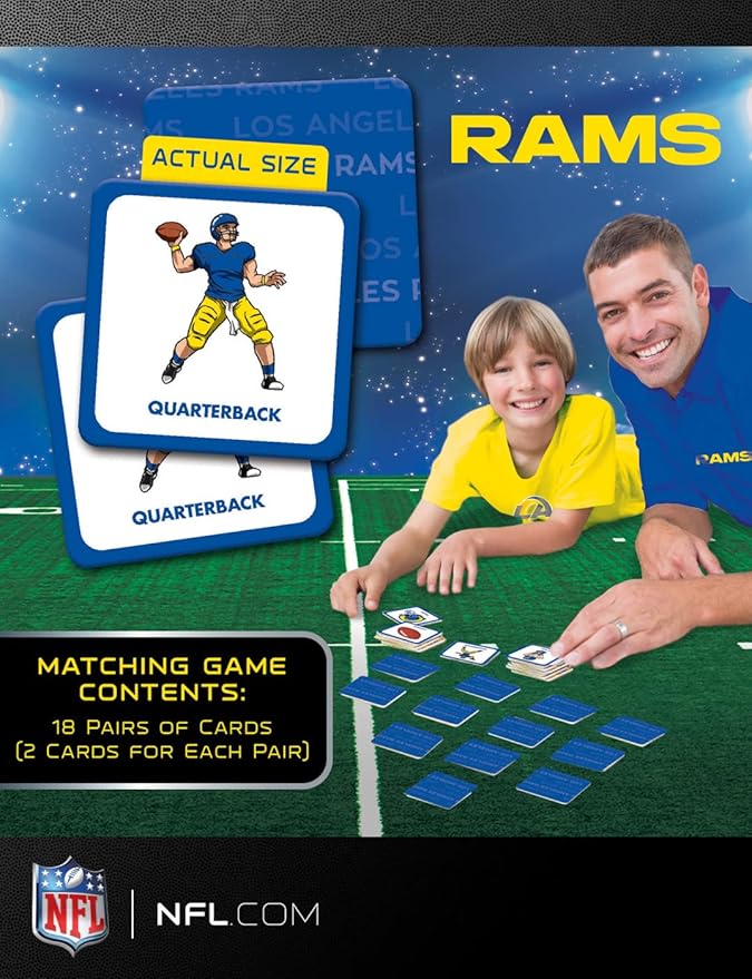 MasterPieces Sports Games - Los Angeles Rams NFL Matching Game - Game for Kids and Family - Laugh and Learn