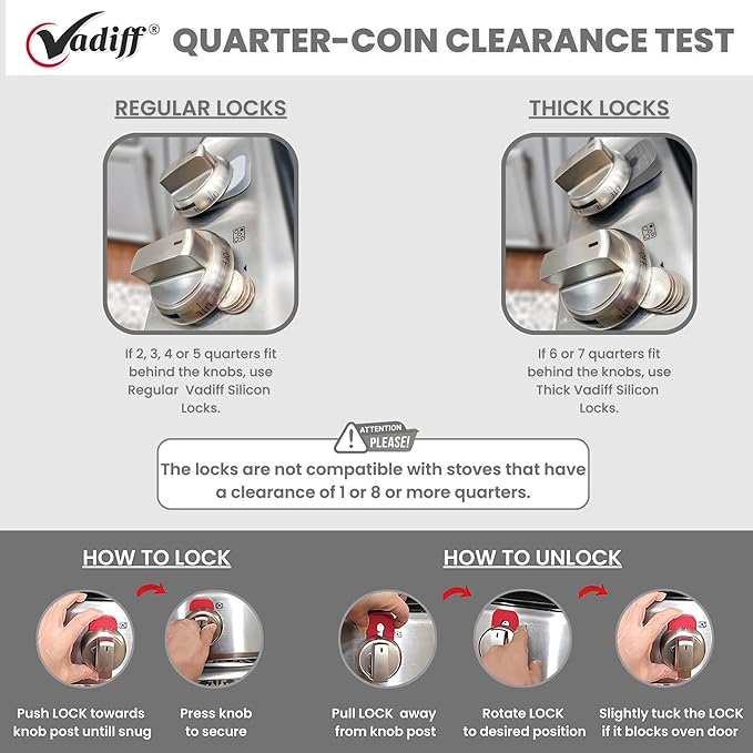 2025-26 Mom's Choice Winner- Gas Stove Knob Locks - Red Silicone Stove Knob Safety Covers for Toddlers, Pets - Child Proof Universal Size Knobs - Baby Proofing Protectors for Electric Stoves- 5Pcs