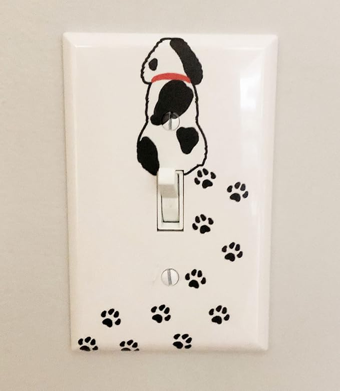 Cool Light Switch Plate Cover for Teens Room Fun Novelty Gift Decorative Decor Bedroom (Dog)