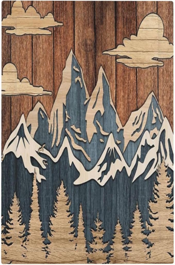 Blue Mountain Range Forest Nature Wilderness Wood Texture Light Switch Cover Plate 1 Gang No Device Blank Electrical Wall Plates Faceplate Decorative Switch Plate Covers for Farmhouse Home Decor