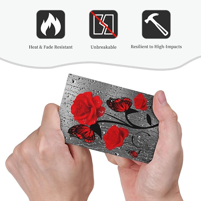 Butterfly Red Rose Flower 1 Gang Light Switch Cover No Decive Blank Wall Plate Decorative For Girls Bathroom Home Bedroom Art Panel Decorate 5" x 3