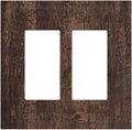 Brown Dark Wood Plank Rustic Vintage Print Decorative Outlet Covers 2 Gang Double GFCI Rocker Electrical Wall Panels Light Switch Cover Plate for Farmhouse Home Decor