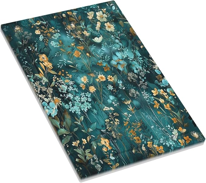 Light Switch Cover Plate Green Leaf Floral Boho Golden Flower Plant 1 Gang No Device Blank Electrical Wall Plates Faceplate Decorative Switch Plate For Bed Room Cabin Decor
