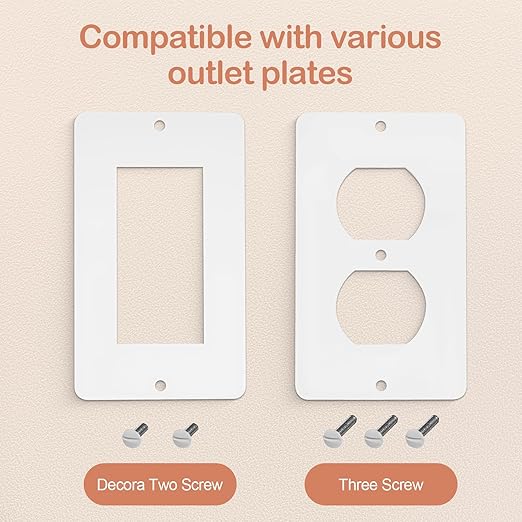 Child Proof Outlet Box Cover, Double Lock System, White, Large Interior Space 4 Pack