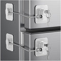 2 Pack Refrigerator Door Lock, Child Proof Fridge Door Lock for Kitchen Freezer, Cabinets and Drawers, Air Oven Air Fryer, Closets, Windows, Doors-No Tools Need or Drill (Patent) (2 pcs Lock White)