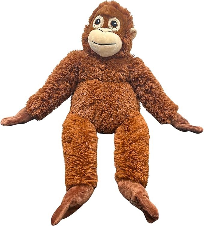 Punch Monkey Plush Toys, Punch The Monkey Soft Stuffed Animals Throw Pillow, Huggable Cuddly Orangutan Zoo Animal Plushies Doll, Gift for Kids and Adults (Orange)