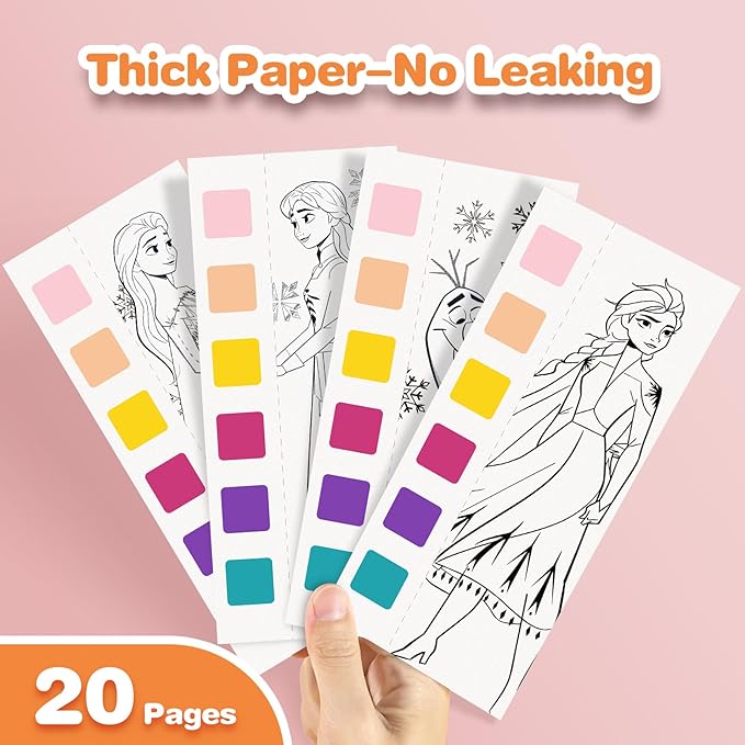 Paint with Water Coloring Books for Kids, Pocket Mess Free Watercolor Painting Sets for Toddlers, Art and Craft Drawing Activities Gifts for Kids Ages 4 5 6 7 8+, Travel Activity Toys - Princess