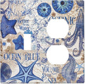 Wallplates Vintage Sea Blue Seahorse Starfish Octopus 1 Toggle 1 Duplex Switch Plate Electrical Gfci Faceplate Decorative Light Switch Covers For Kids Room Home Decor
