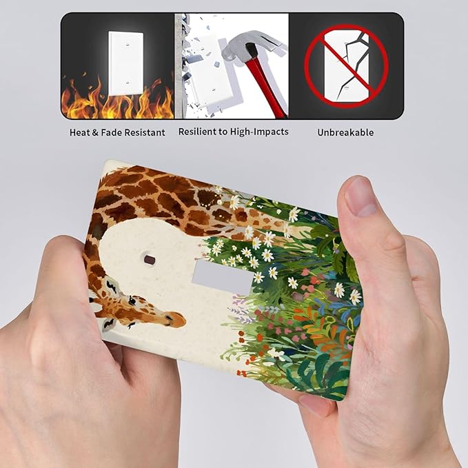 Giraffe Single Toggle Wall Plate Decorative 1 Gang Light Switch Covers Electrical Switchplate Home Decorate Faceplat for Bathroom Bedroom Kitchen Room 4.5 x 2.76 Inch