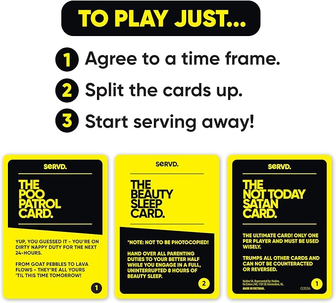 Hasbro SERVD Newborn Parents Edition Game – Hilarious Real-Life Couples Card Game for Infant and New Parents, First Birthdays – Ages 17+