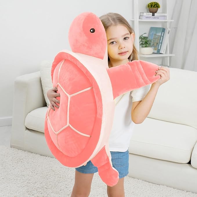 Dalmao 28" Big Pink Sea Turtle Stuffed Animals Plush Pillow Toys, Cute Giant Large Jumbo Soft Turtles Plushies, Gift for Kids Boys Girls, Birthday
