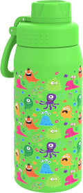 GOPPUS 19oz Kids Water Bottle with Spout Lid, Toddler Water Bottle, Stainless Steel Insulated Water Bottle, Leakproof, BPA Free, Suitable for Boys and Girls for School（Monsters）