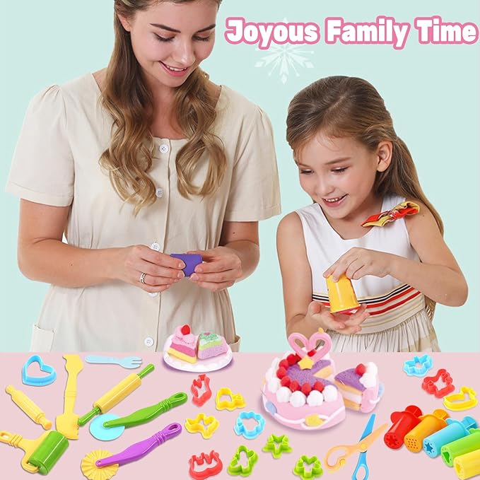 iShyan Dough Tools for Kids, 24 Pieces Dough Play Tools Set with Rolling Pins,Cutters,Dough Extruders,Scissor