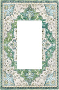Sage Green Boho Vintage Floral Decorative Outlet Covers 1 Gang Single Rocker Light Switch Cover Plate Wall Plates GFCI Faceplate for Bedroom Living Room Decor