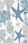 Blue Starfish Nautical Beach Conch Coastal Coral Shell Decorative Light Switch Cover 1 Gang Single Toggle Device Electrical Faceplate Switchplates Decorator Outlet Wall Plate For Kids Room Bathroom