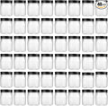 novelinks 8 oz Clear Plastic Jars with Airtight Lids, 48 Pack Plastic Mason Jars with Lids 8oz, Refillable Storage Slime Containers & Small Spice Jar for Kitchen Organization (48 Pack,Black)