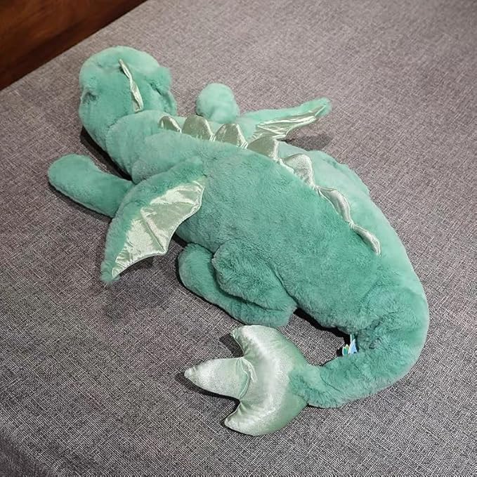 5Lbs Weighted Dragon Stuffed Animal 35.4", Soft and Sturdy Weighted Pillow Plush for Kids and Adults, Medium Green Dragon Stuffed Animal