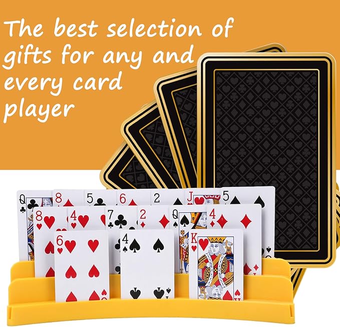 Three-Layer Design Playing Cards Holders，Playing Card Holder for Kids Adults Hands Free Card Holder for Family Card Game Nights Poker Parties