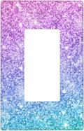 Pink Blue Mermaid Single Gang Rocker Light Switch Cover Plates Decorative Outlet Covers, 1 Gang Rocker Wall Plate