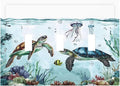 Sea Turtles Sea Coral Seaweed Ocean Jellyfish Decorative Switch Plates 3 Gang Wall Plate Triple Toggle Light Switch Cover Faceplate Electrical Wall Panels for Kids Room Bathroom Decor