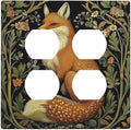 Fox Morris Plants Flowers Vine Colorful Floral Outlet Covers 2 Gang Double Duplex Decorative Light Switch Covers Electrical Wallplates Socket Faceplate For Bed Room Living Room Decor