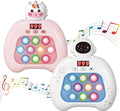 Electronic Pop It Game with LED Screen - 2-Player Online Bubble Pop Fidget Toy, Brain Training STEM Game for Kids 3-12, Anti-Anxiety Sensory Toy, Educational Birthday Gift for Boys Girls（Whtie）