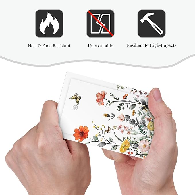 Vintage Floral Colorful Butterfly Flower Blossom Decorative 1 Gang No Device Blank Wall Plate Vibrant Pretty Oversize Electric Unused Receptacle Decorator/Gfci Light Outlets/Switches Face Plate Cover