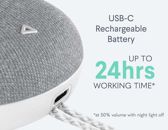 SNOOZ Go 2 Travel White Noise Sound Machine - 12 Sounds, Rechargeable Bluetooth Speaker, Nightlight - Portable Sound Machine for Hotels, Sleep, Adults, Baby Registry, Kids, White Noise for Sleeping