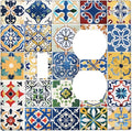 Wallplates Moroccan Traditional Mexican Talavera Til 1 Toggle 1 Duplex Switch Plate Electrical GFCI Faceplate Decorative Light Switch Covers for Kitchen Home Decor
