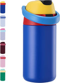 12 oz Water Bottle Insulated, 304 Stainless Steel Insulated Kids Water Bottle with Straw, 2-in-1 Lid Toddler Cups for School Boys Girls, BPA-Free, Leak-Proof, Great for Sport, Travel, Technology Blue