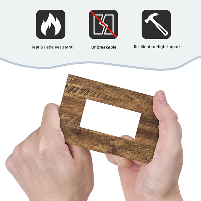 Outlet Covers Rustic Wood Grain Country Vintage Wooden Board 1 Gang Single Rocker Light Switch Cover Plate Decorative GFCI Wallplates Socket Cover Electrical Switch Plate Covers for Farmhouse Home