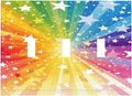Light Switch Cover Plate Rainbowcolored Rays With White Stars 3 Gang Triple Toggle Decorative Switch Plates Wall Plates Electrical Switchplate Faceplate for Nursery Home Decor