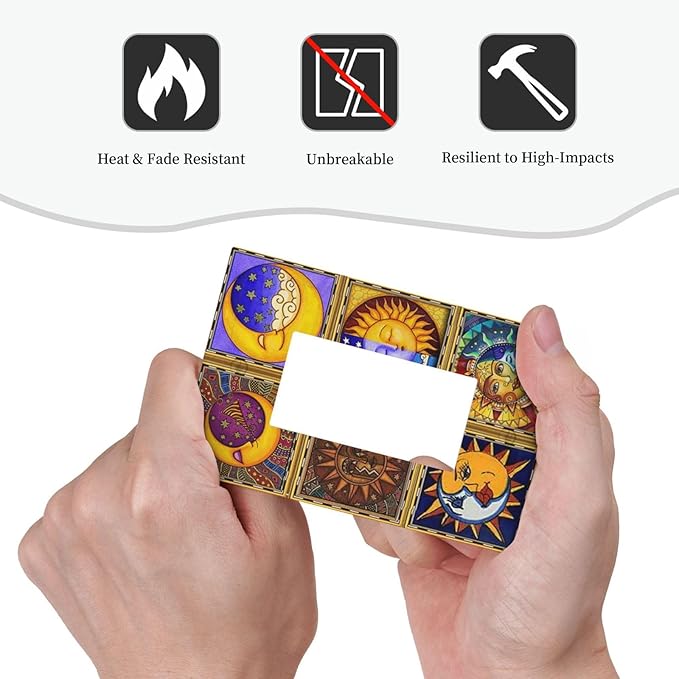 Mexican Talavera Tiles Star Pattern Celestials Theme Print Decorative Outlet Covers 1 Gang Single Rocker Light Switch Cover Plate Wall Plates GFCI Faceplate for Kitchen Home Decor